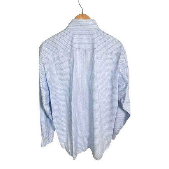 JOHNSON & MURPHY Tailored Fit Long Sleeve Floral Striped Button Down Shirt Sz L - Picture 9 of 13